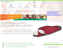Tablet Screenshot of coussin-chauffant.confort-domicile.com